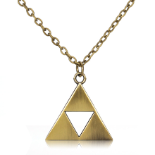 Vintage Triangle Metal Alloy Pendant Necklace Gold Silver