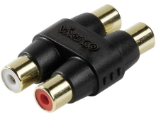 Vivanco Cinch Audio Adapter [2x Cinch Koppeling   2x Cinch Koppeling] Zwart