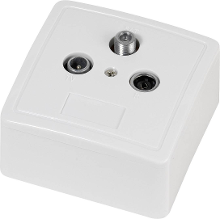 Vivanco STO AP/UP S1 Antennedoos Satelliet, TV, FM Opbouw Contactdoos