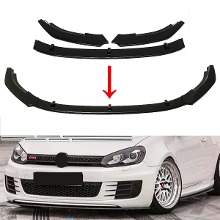 Voorkant Bumper Lip Spoiler Splitter Cover Trim Body Kit 3PCS Voor VW Golf MK6 GTI 2010 2013 Glanzend Zwart