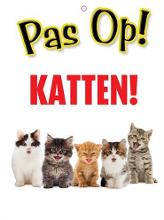 Waakbord Pas Op! Katten! #95;_