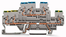WAGO 870 536 Aardklem 2 etages 5 mm Spanveer Toewijzing: Terre, L Grijs 50 stuk(s)