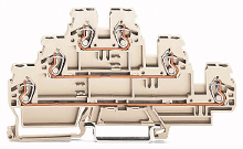 WAGO 870 951 Doorgangsklem 3 etages 5 mm Spanveer Toewijzing: L, L, L Grijs 50 stuk(s)