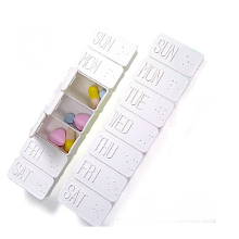 Weekly Portable Long Plastice Pocket Drug Pill Case Storage Box