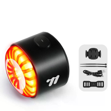 WEST BIKING 80LM Slim Dynamisch Remsensor Fietstaillight 400mAh Batterij Type C Snelladen IP65 Waterdicht Vibratie senso
