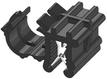 WKK Kantenclip Insteekbaar ART005912 Bundel Ø (vast)=4.50 Mm Hittebestendig, Kabelbundeling zijdelings montage Zwart 1 stuk(s)
