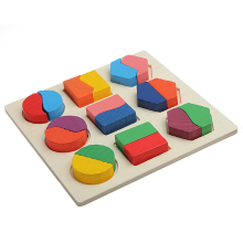 Wooden Geometry Block Puzzle Montessori Early Learning Educational Toy