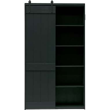 WOOOD schuifdeurkast Derby   zwart   200x115x40 cm   Leen Bakker